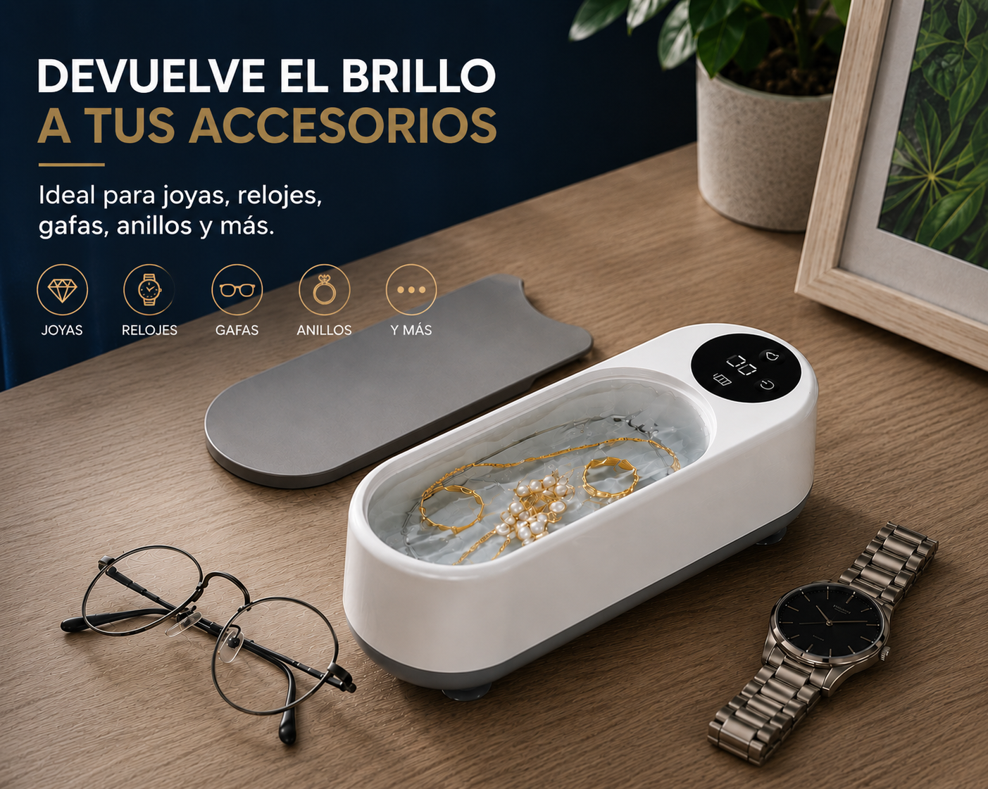 Limpiador Ultrasónico para Gafas y Joyas